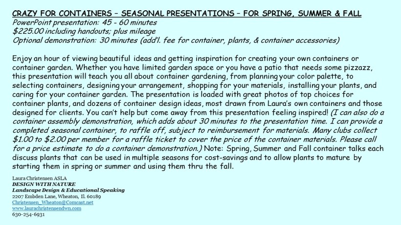DWN GCI pots for spring, summer and fall blurb